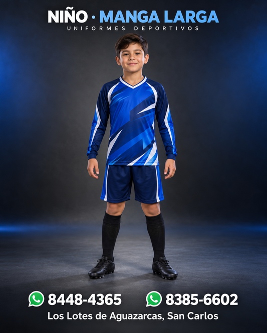 Uniforme personalizado para niños manga larga AL POR MAYOR